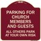 Signmission Parking for Church Members & Guests All Others Park Your Own Risk Alum, 18" x 18", BU-1818-23445 A-DES-BU-1818-23445 - alternate 1